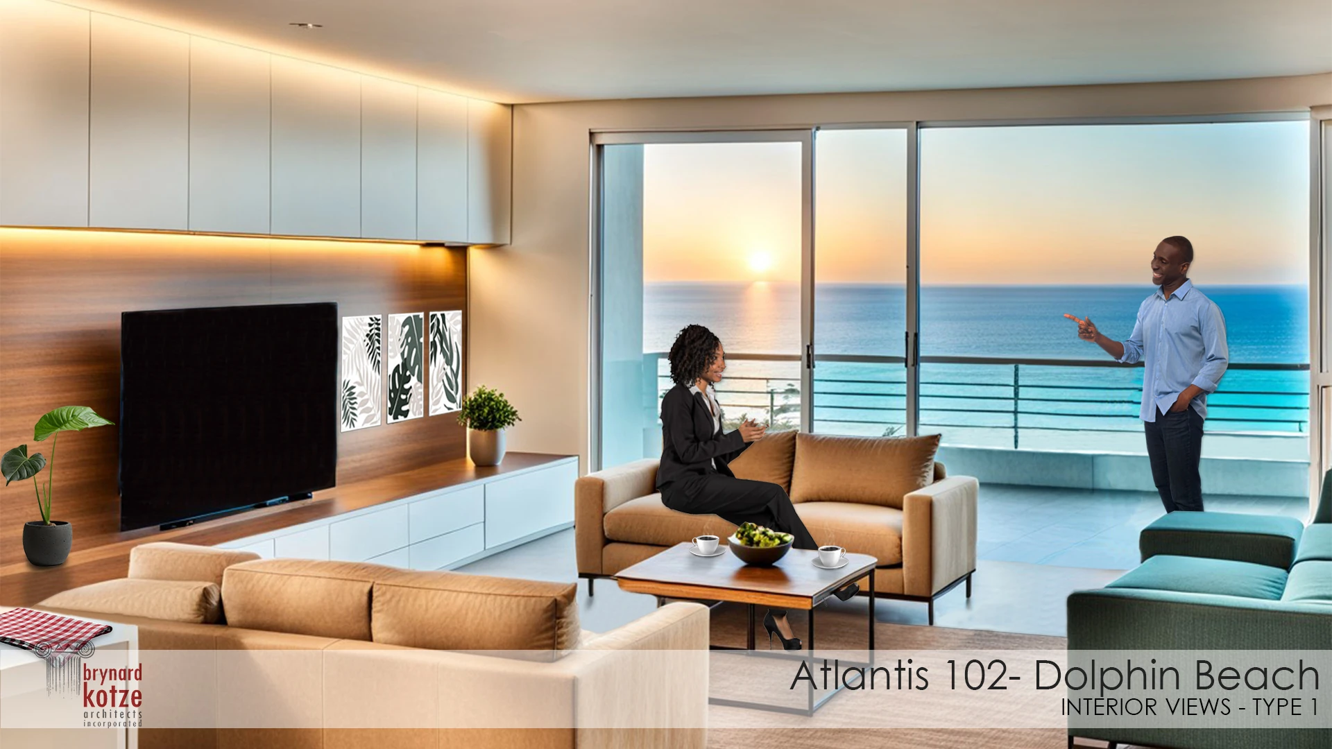 East-view apartments — illustrative Atlantis interior