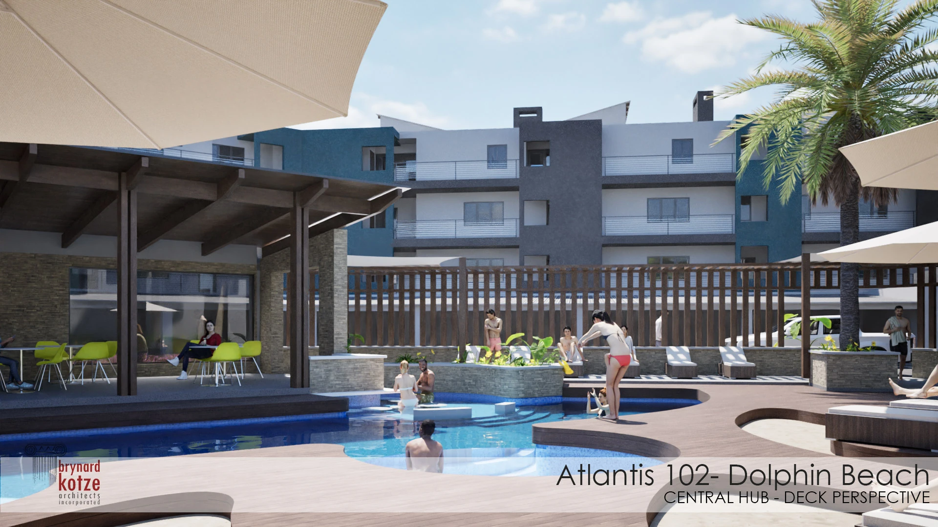 Atlantis swimming pool and restaurant terrace